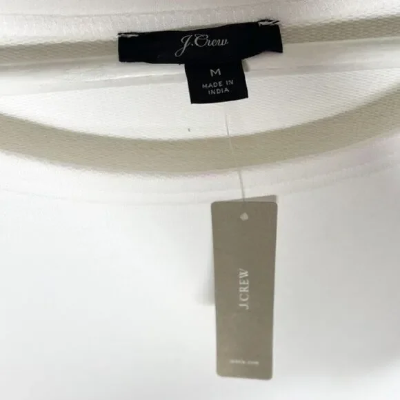 J. CREW White Eyelet Hem Sweatshirt - Picture 4 of 8